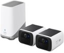 eufy - SoloCam S220, 2-Outdoor Wireless 2K Solar Powered Security Cameras with Homebase 3 - White