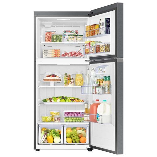 Samsung - 29 in. Wide 18 Cu. Ft. Top Freezer Smart Refrigerator with All-Around Cooling - Stainless Steel
