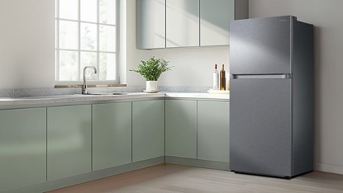 Samsung - 29 in. Wide 18 Cu. Ft. Top Freezer Smart Refrigerator with All-Around Cooling - Stainless Steel