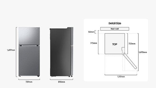Samsung - 29 in. Wide 18 Cu. Ft. Top Freezer Smart Refrigerator with All-Around Cooling - Stainless Steel