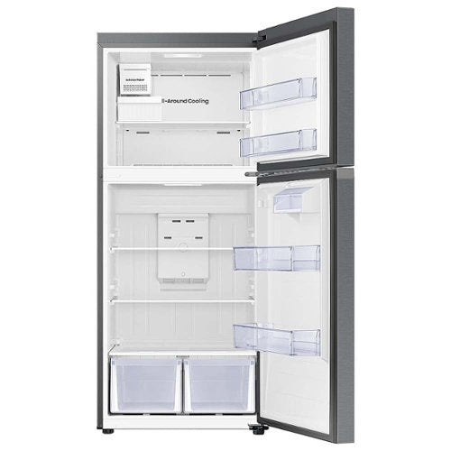 Samsung - 29 in. Wide 18 Cu. Ft. Top Freezer Smart Refrigerator with All-Around Cooling - Stainless Steel