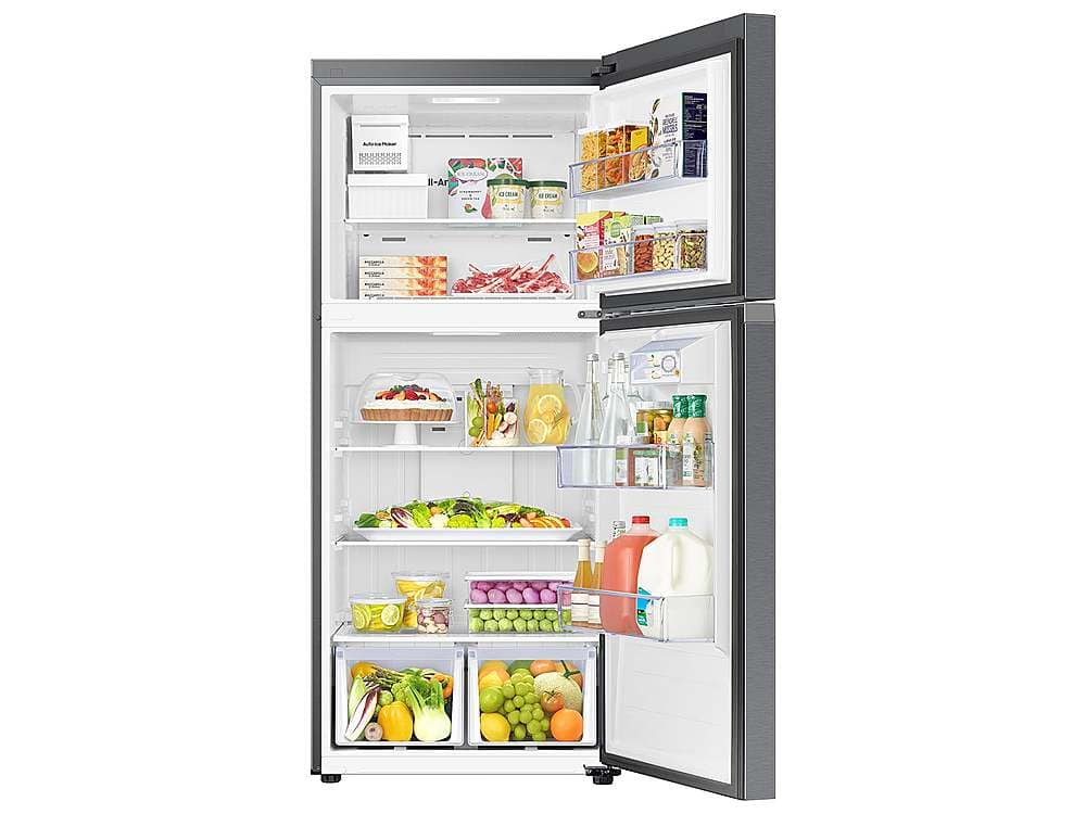 Samsung - 29 in. Wide 18 Cu. Ft. Top Freezer Smart Refrigerator with All-Around Cooling - Stainless Steel