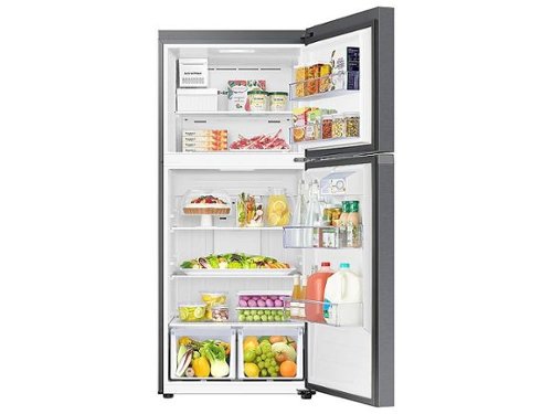 Samsung - 29 in. Wide 18 Cu. Ft. Top Freezer Smart Refrigerator with All-Around Cooling - Stainless Steel