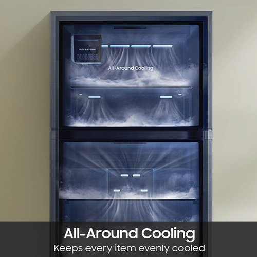 Samsung - 29 in. Wide 18 Cu. Ft. Top Freezer Smart Refrigerator with All-Around Cooling - Stainless Steel
