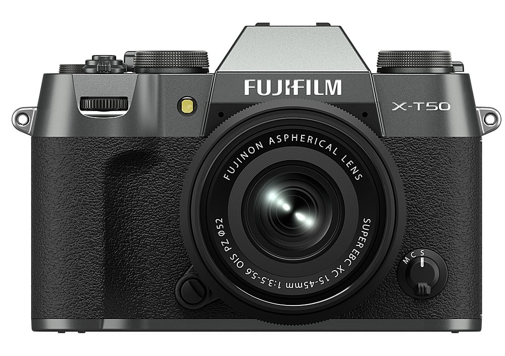 Fujifilm - X-T50 Mirrorless Camera with XC15-45mmF3.5-5.6 OIS PZ Lens - Charcoal Silver