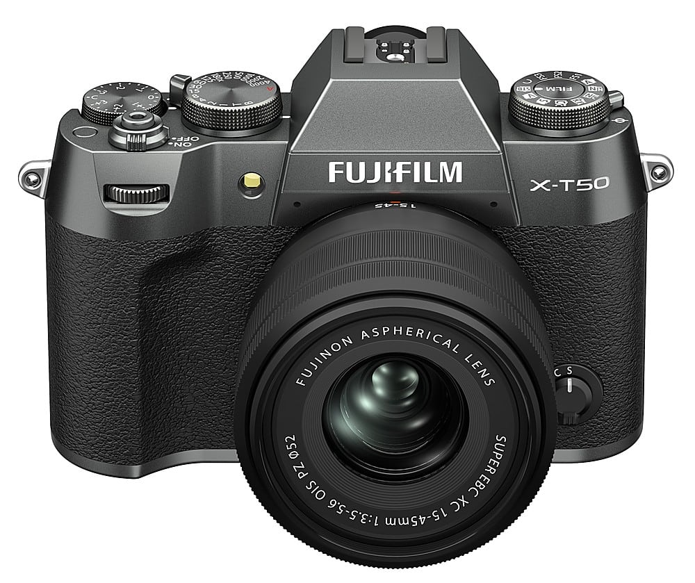Fujifilm - X-T50 Mirrorless Camera with XC15-45mmF3.5-5.6 OIS PZ Lens - Charcoal Silver
