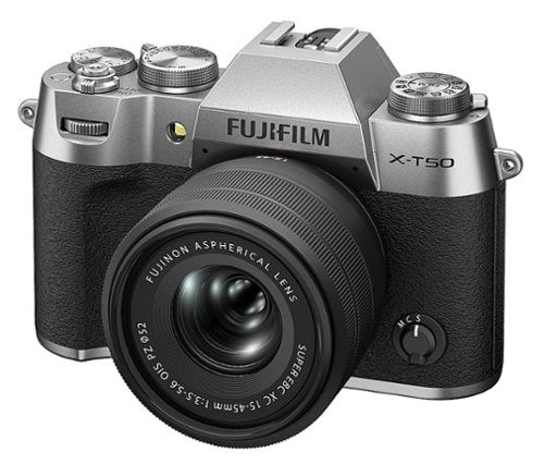 Fujifilm - X-T50 Mirrorless Camera with XC15-45mmF3.5-5.6 OIS PZ Lens - Silver