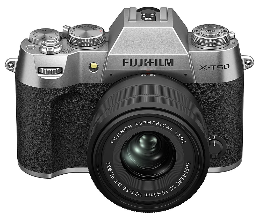 Fujifilm - X-T50 Mirrorless Camera with XC15-45mmF3.5-5.6 OIS PZ Lens - Silver