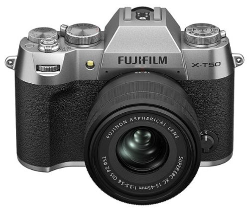 Fujifilm - X-T50 Mirrorless Camera with XC15-45mmF3.5-5.6 OIS PZ Lens - Silver