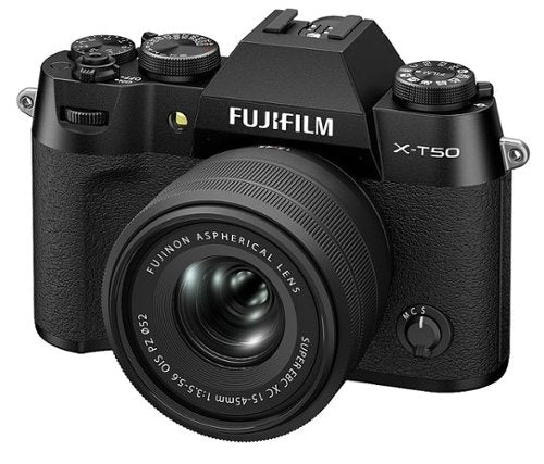 Fujifilm - X-T50 Mirrorless Camera with XC15-45mmF3.5-5.6 OIS PZ Lens - Black