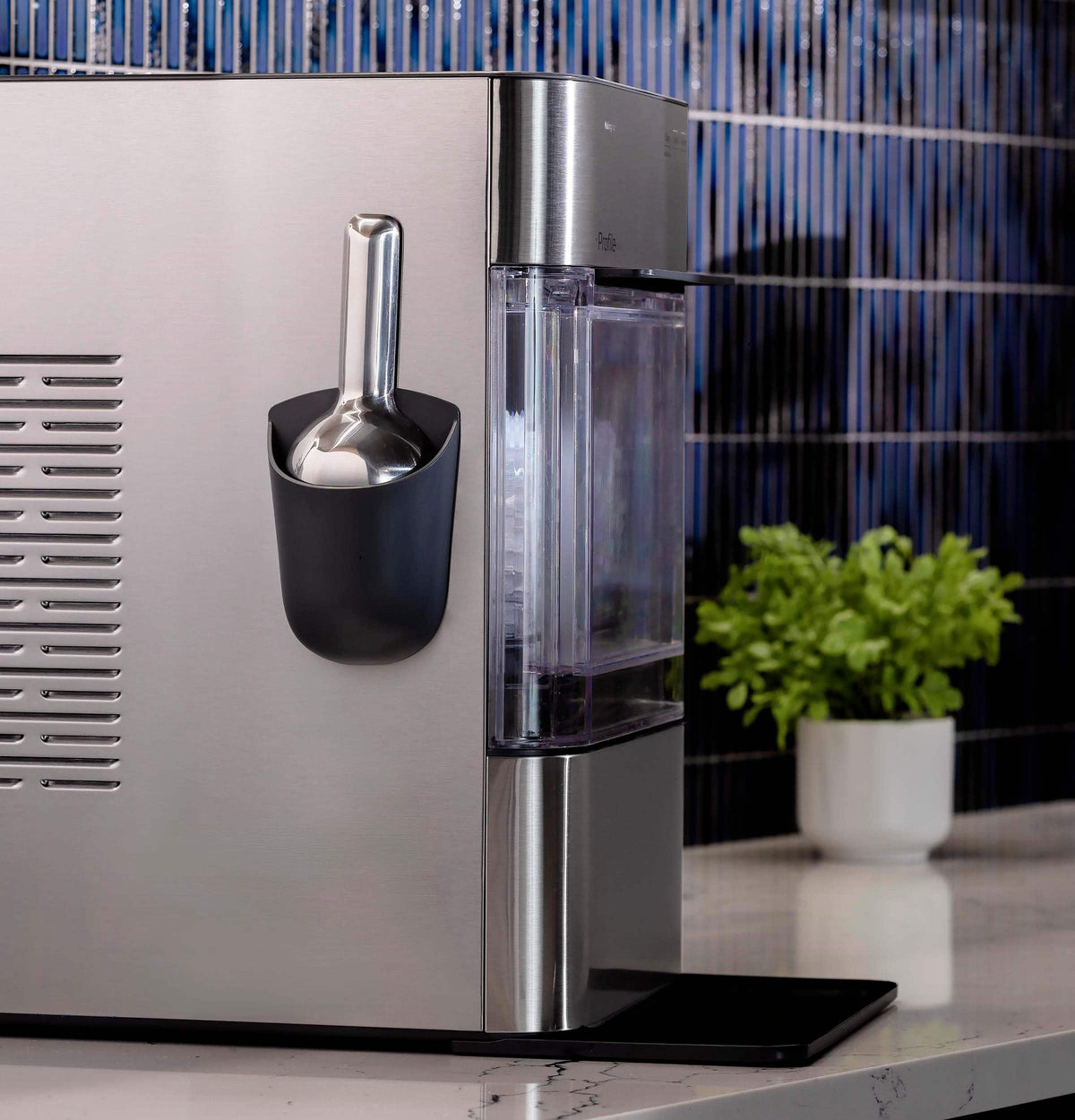 GE Profile - Opal 2.0 Ultra Nugget Ice Maker with Scale Inhibiting Filter - Stone White