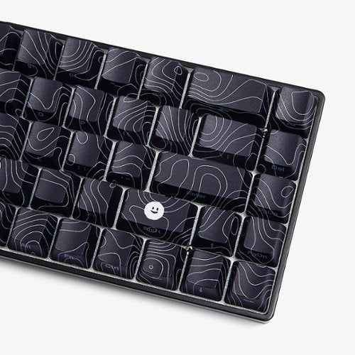 Higround - Basecamp 65 65% Wired Mechanical Lubed White Flame Linear Switch Gaming Keyboard with RGB Backlighting - Black Ice