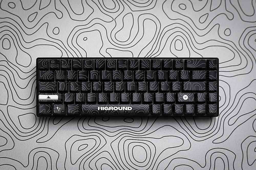 Higround - Basecamp 65 65% Wired Mechanical Lubed White Flame Linear Switch Gaming Keyboard with RGB Backlighting - Black Ice
