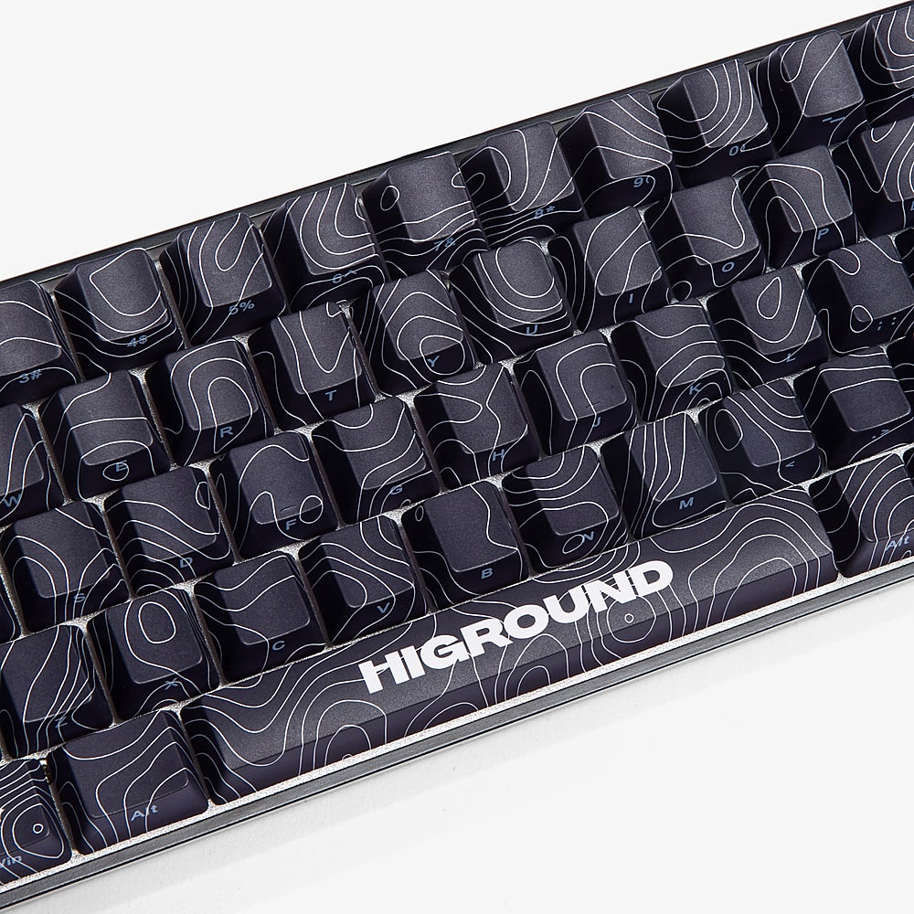 Higround - Basecamp 65 65% Wired Mechanical Lubed White Flame Linear Switch Gaming Keyboard with RGB Backlighting - Black Ice