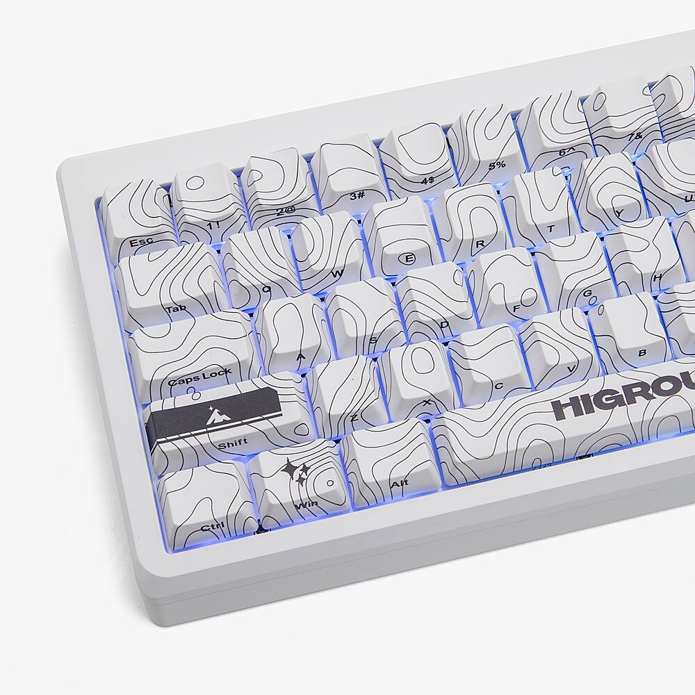 Higround - Summit 2.0 65 65% Wired Mechanical Lubed Dreamland Linear Switch Gaming Keyboard with RGB - Snow Stone