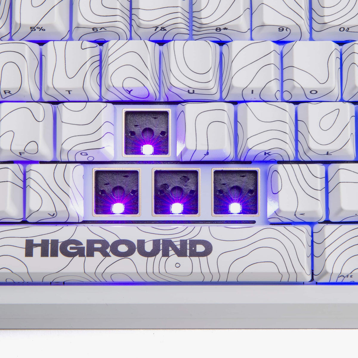 Higround - Summit 2.0 65 65% Wired Mechanical Lubed Dreamland Linear Switch Gaming Keyboard with RGB - Snow Stone