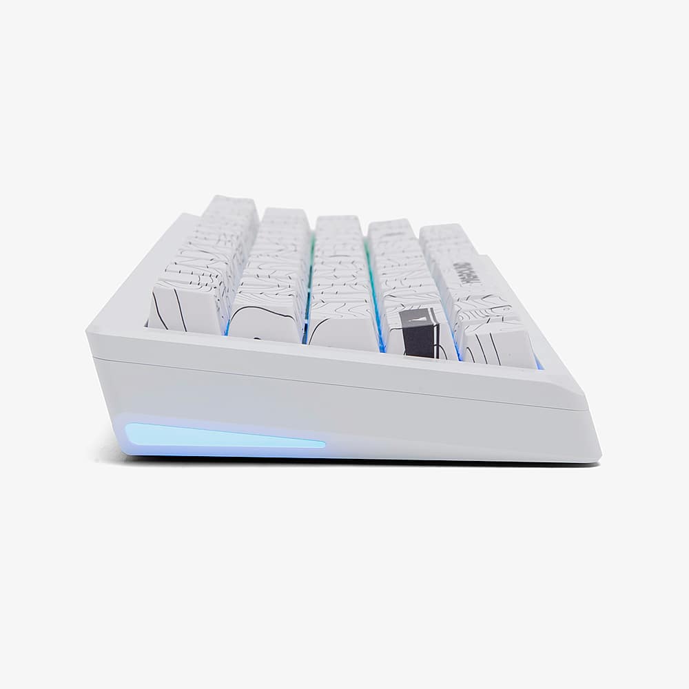 Higround - Summit 2.0 65 65% Wired Mechanical Lubed Dreamland Linear Switch Gaming Keyboard with RGB - Snow Stone