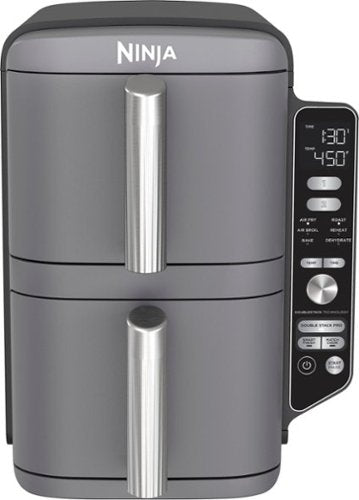 Ninja - DoubleStack XL 10 QT, 6-in-1, 2-Basket Air Fryer, Space Saving Design - Gray