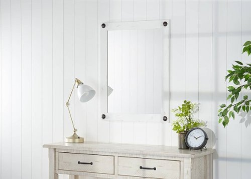 TRINITY - DRAKESTONE 24x31 Farmhouse Vanity Mirror w/ Clavos 2-Pack - White Wash