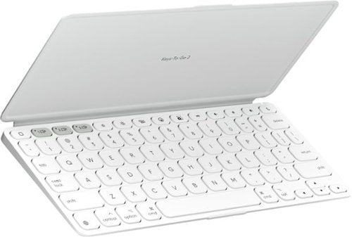 Logitech - Keys-To-Go 2 Slim Portable Bluetooth Keyboard for iPad, iPhone, Mac, and Apple TV With Built-in Cover - Pale Gray