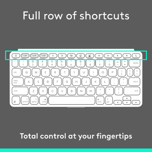 Logitech - Keys-To-Go 2 Slim Portable Bluetooth Keyboard for iPad, iPhone, Mac, and Apple TV With Built-in Cover - Pale Gray