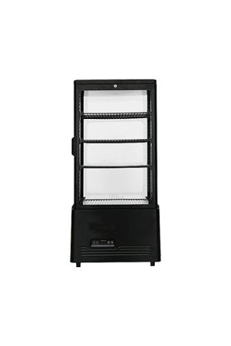Premium Levella - 2.9 Cu. Ft. 4-Sided Glass Commercial Merchandiser Refrigerated Display Case - Black
