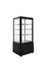 Premium Levella - 2.9 Cu. Ft. 4-Sided Glass Commercial Merchandiser Refrigerated Display Case - Black