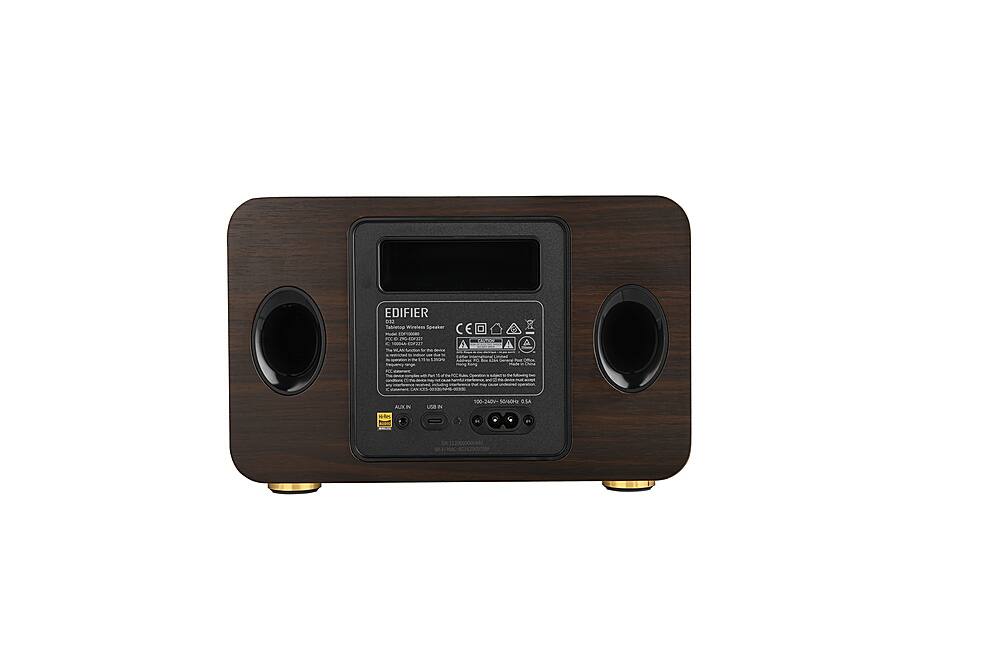 Edifier - D32 Portable Bluetooth 5.3 Wireless Speaker with Apple AirPlay High Resolution Audio and 11 Hour Battery Life - Black Walnut
