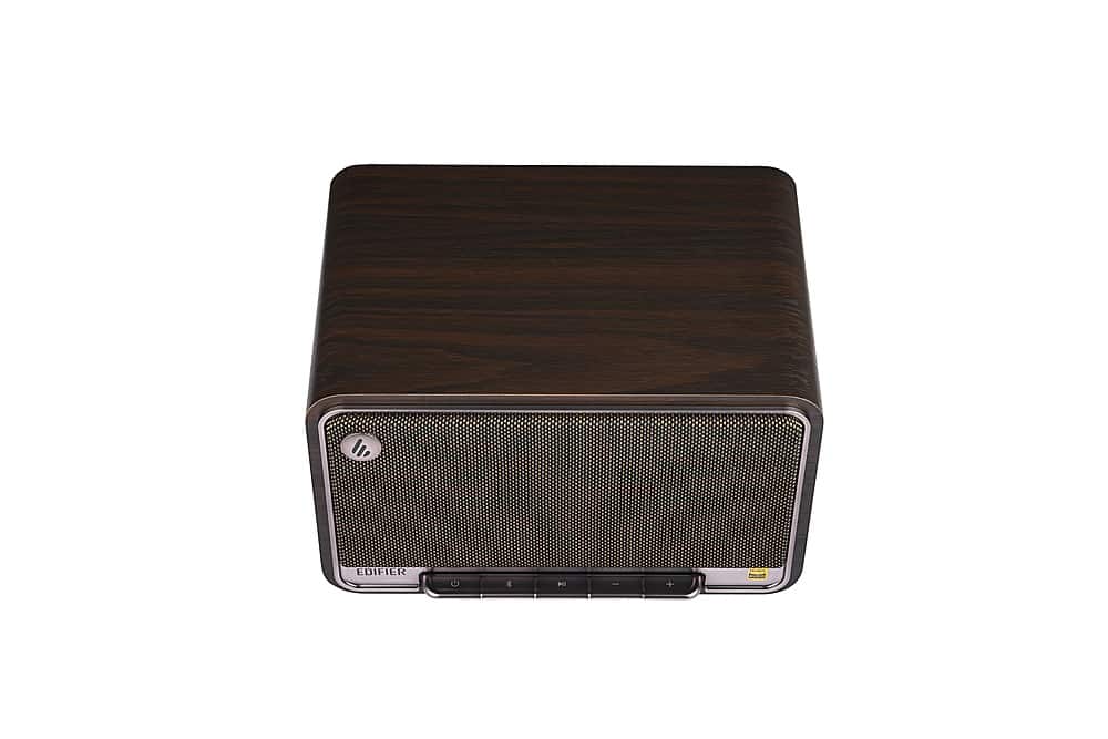 Edifier - D32 Portable Bluetooth 5.3 Wireless Speaker with Apple AirPlay High Resolution Audio and 11 Hour Battery Life - Black Walnut