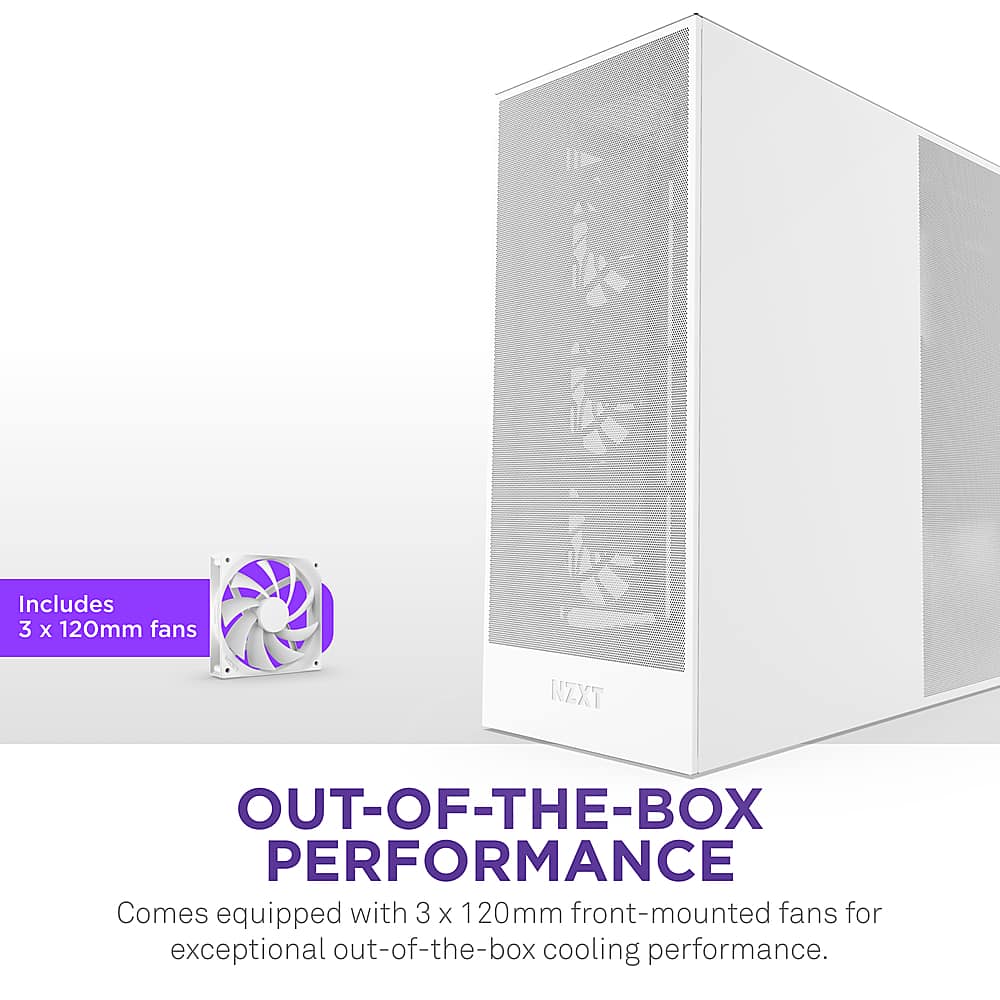 NZXT - H7 Flow 2024 Mid-Tower ATX PC Case - White