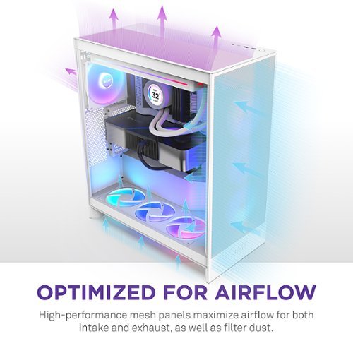 NZXT - H7 Flow 2024 Mid-Tower ATX PC Case - White