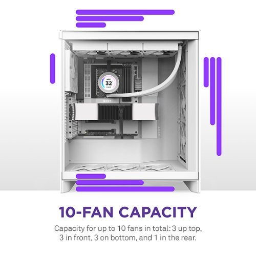 NZXT - H7 Flow 2024 Mid-Tower ATX PC Case - White