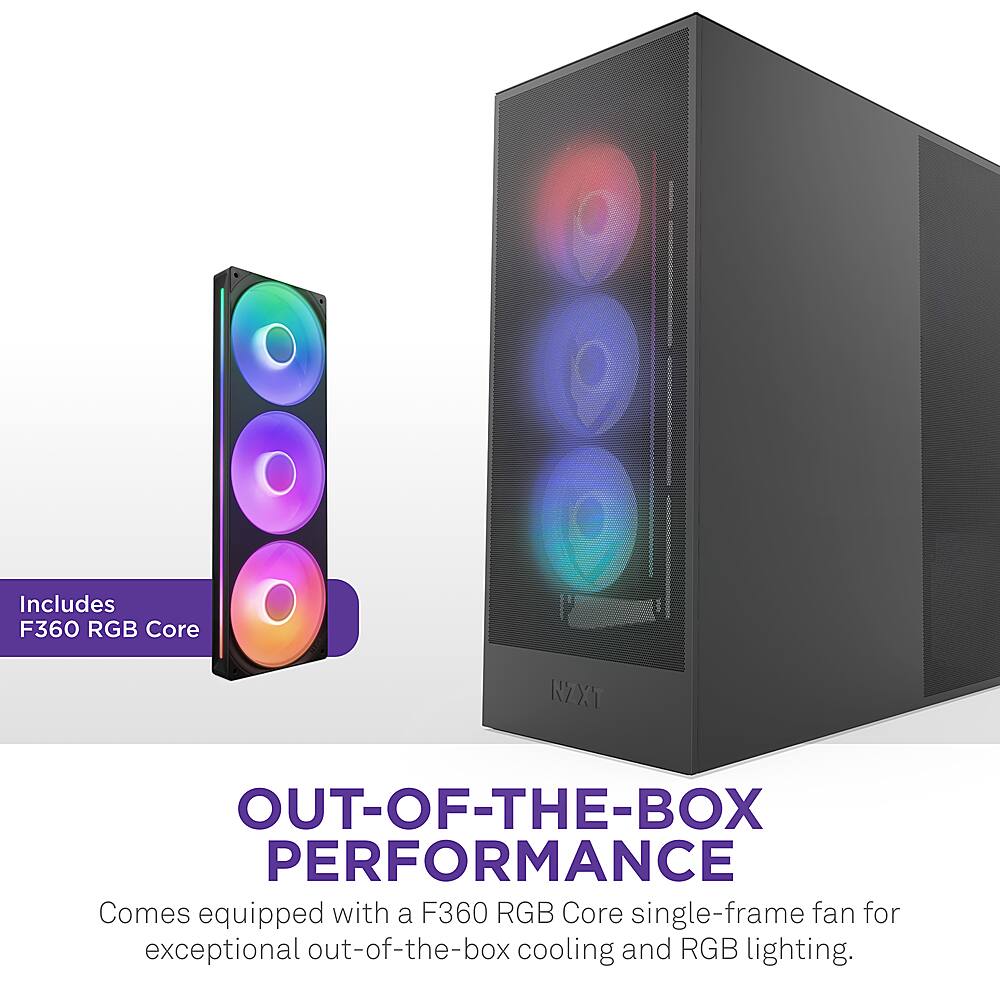 NZXT - H7 Flow 2024 Mid-Tower ATX PC Case with RGB Fans - Black