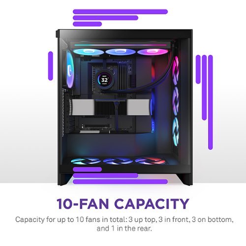 NZXT - H7 Flow 2024 Mid-Tower ATX PC Case with RGB Fans - Black