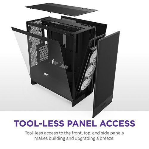 NZXT - H7 Flow 2024 Mid-Tower ATX PC Case with RGB Fans - Black