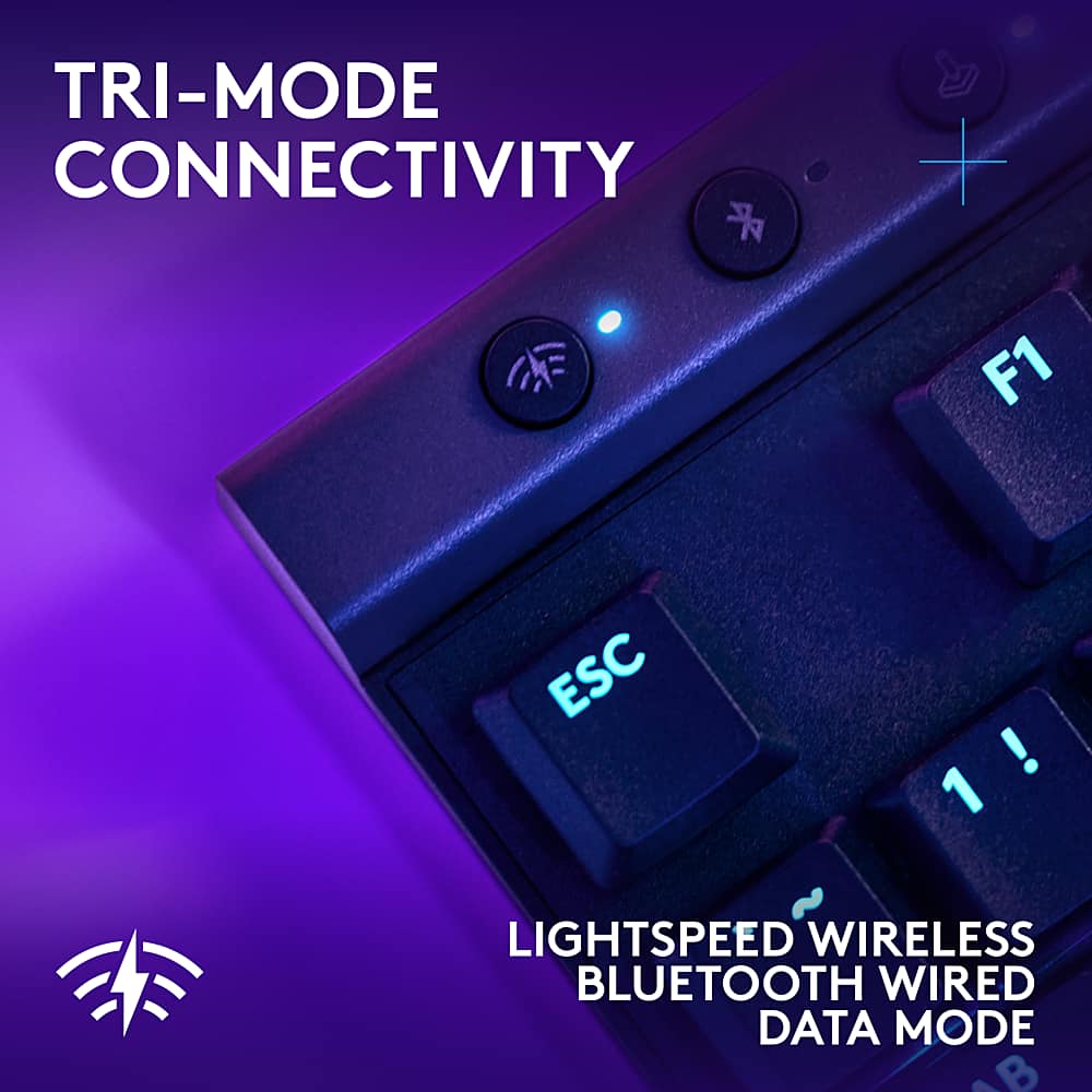 Logitech - G515 LIGHTSPEED TKL Wireless Mechanical Tactile (Brown) Switch Gaming Keyboard with LIGHTSYNC RGB - Black