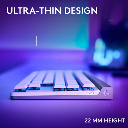 Logitech - G515 LIGHTSPEED TKL Wireless Mechanical Tactile (Brown) Switch Gaming Keyboard with LIGHTSYNC RGB - White