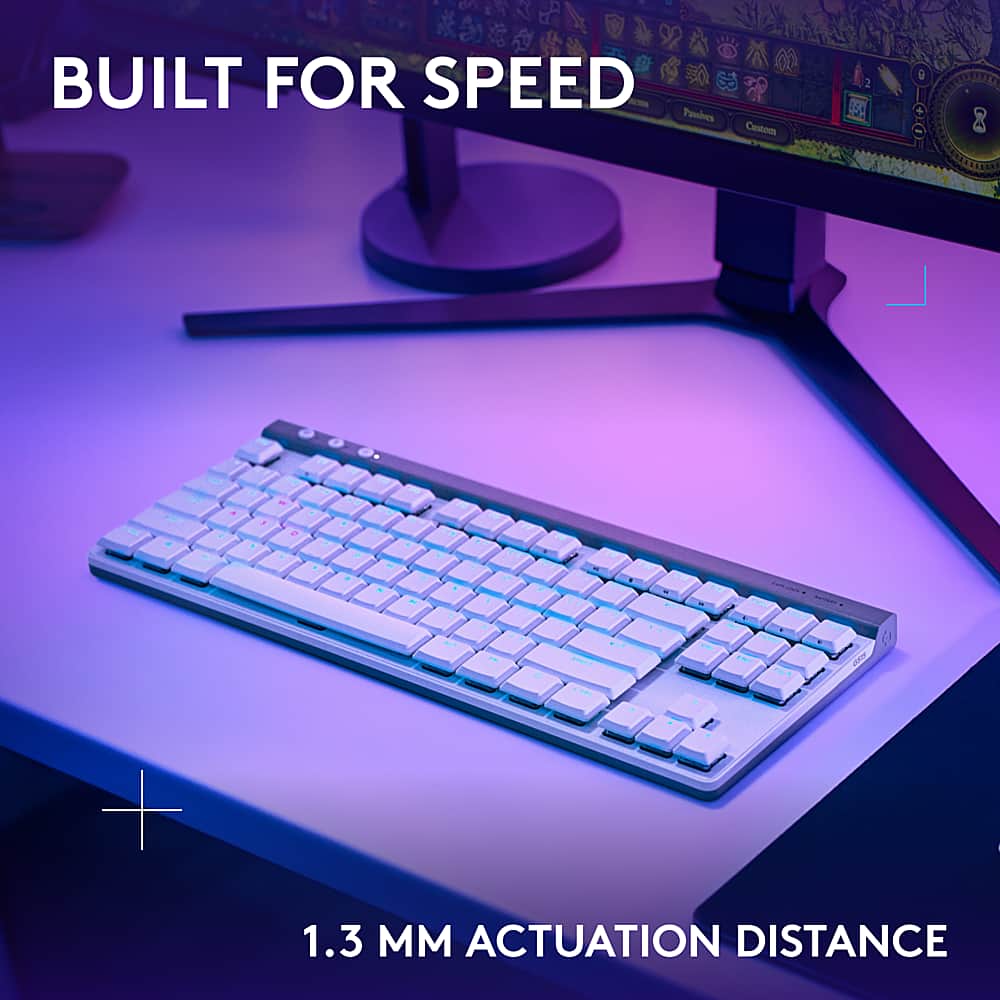 Logitech - G515 LIGHTSPEED TKL Wireless Mechanical Tactile (Brown) Switch Gaming Keyboard with LIGHTSYNC RGB - White