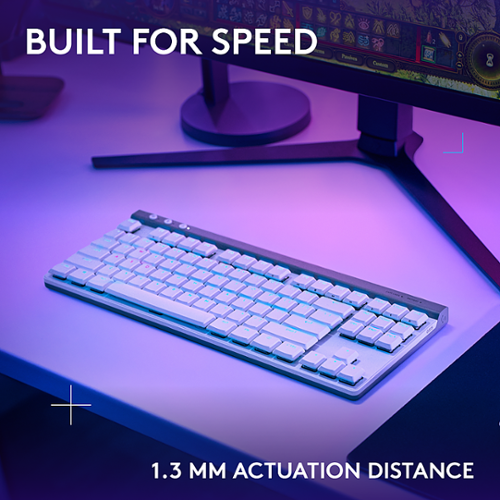 Logitech - G515 LIGHTSPEED TKL Wireless Mechanical Tactile (Brown) Switch Gaming Keyboard with LIGHTSYNC RGB - White
