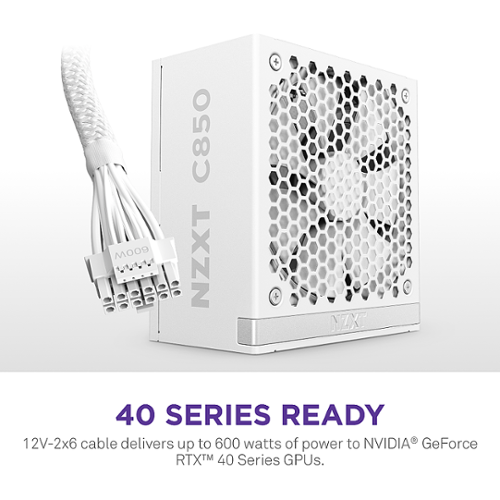 NZXT - C 850W ATX 3.1 80 Plus Gold Fully Modular Power Supply - White