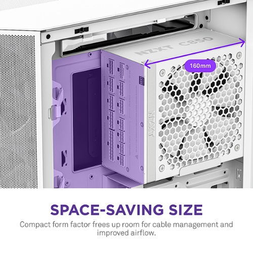 NZXT - C 850W ATX 3.1 80 Plus Gold Fully Modular Power Supply - White