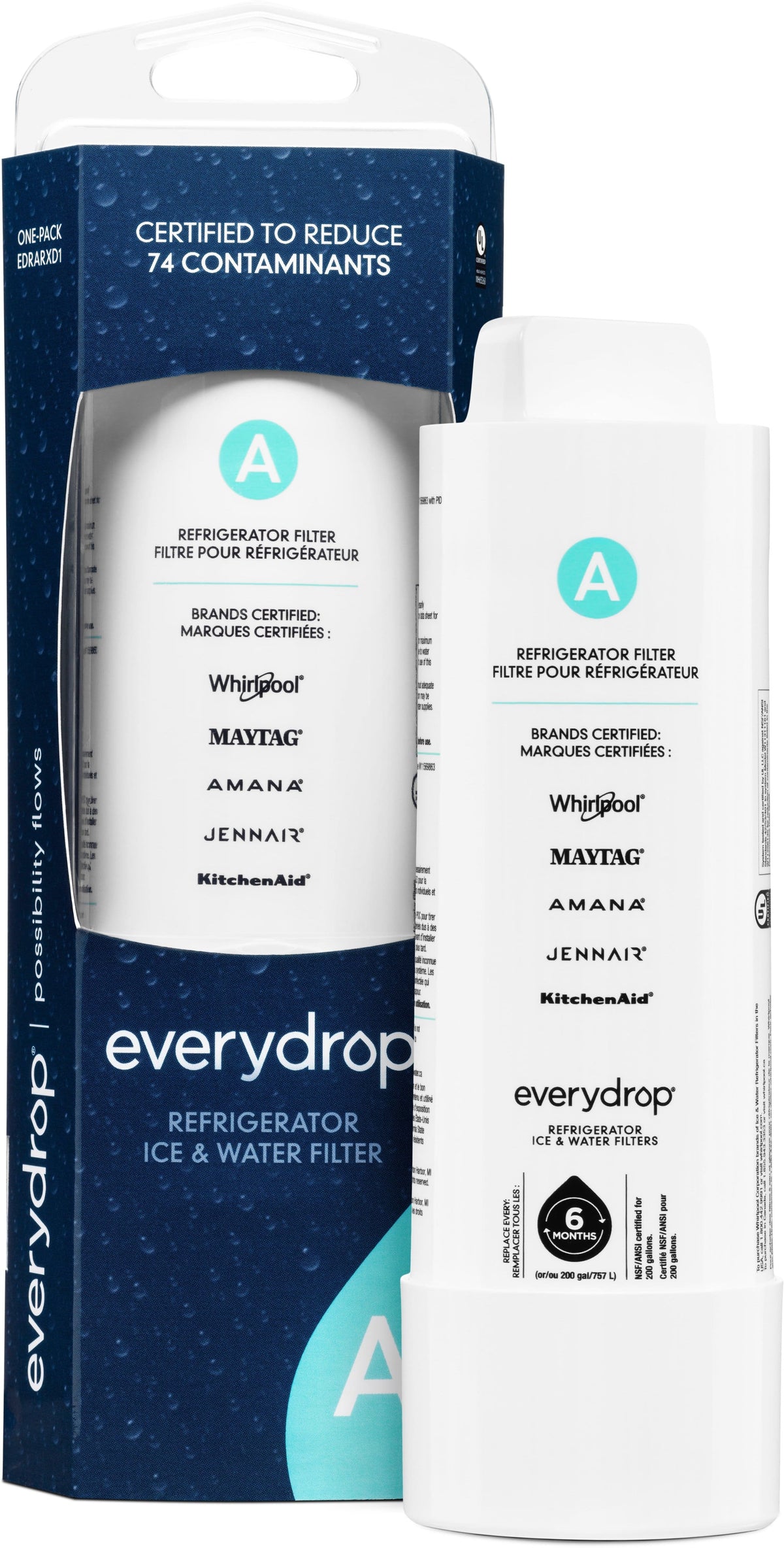 Whirlpool - Everydrop Refrigerator Water Filter A - White