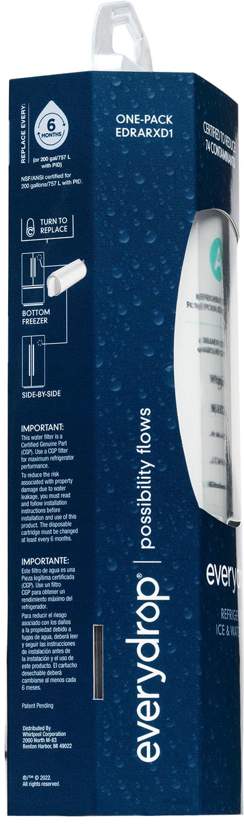 Whirlpool - Everydrop Refrigerator Water Filter A - White