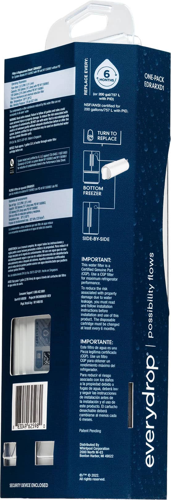 Whirlpool - Everydrop Refrigerator Water Filter A - White