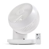 IRIS USA WOOZOO Fan with Remote, 360° Oscillating Fan, Desk Fan - White