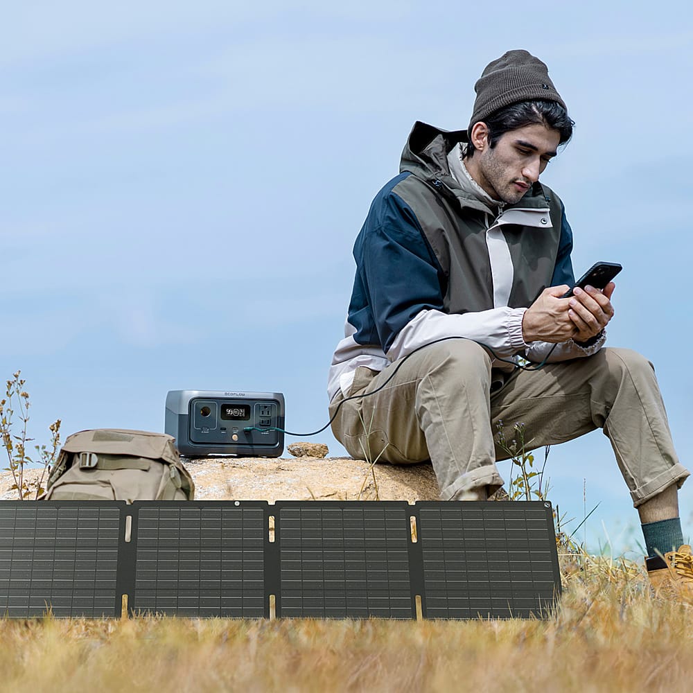 EcoFlow - Foldable 60W Solar Panel - Black
