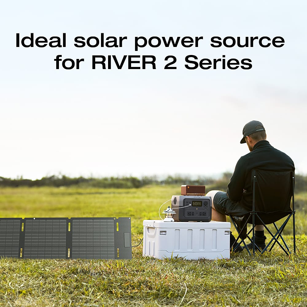 EcoFlow - Foldable 60W Solar Panel - Black