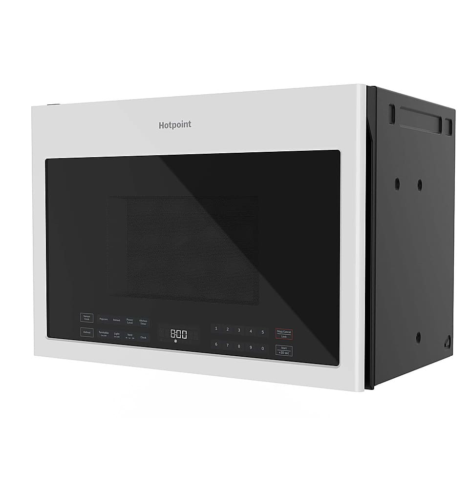 Hotpoint - 1.4 Cu. Ft. Over-the-Range Microwave with Sensor Cooking and LED Display Controls - White