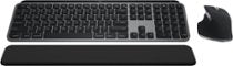 Logitech - MX Keys S Combo for Mac Full-size Wireless Scissor Keyboard and Mouse Bundle for MacBook, iMac, iPad with Palm-rest - Space Gray