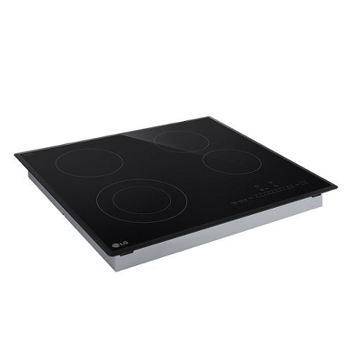 LG - 24-in Wide Built-In Electric Cooktop with 4 Elements and SmoothTouch Glass Controls - Black
